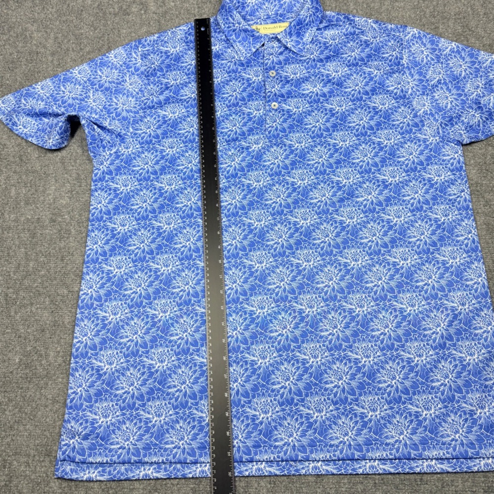 Donald Ross Sportswear Men's Blue Floral Print Golf Polo Shirt Size L - Picture 11 of 11